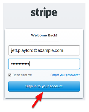 Login to your Stripe account (if you already have one)