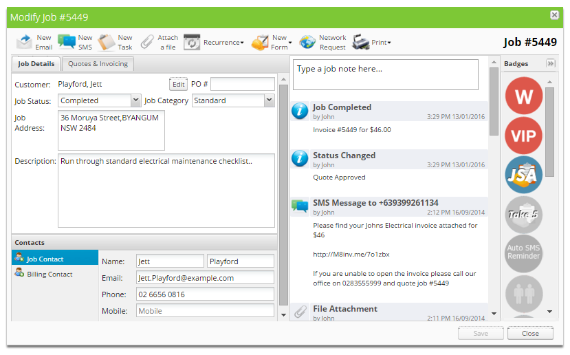 Open the job you wish to resend