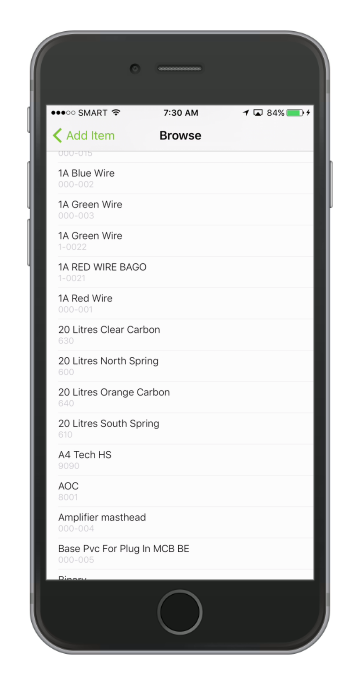 Browse from the list