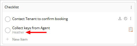 example of task assigned to staff member