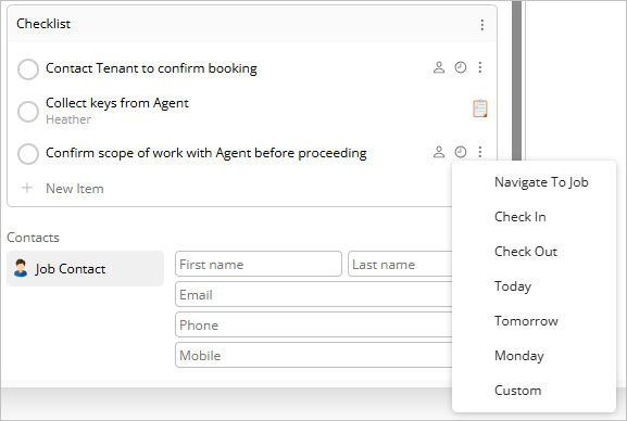 selecting from available reminder settings