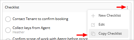 copying a checklist
