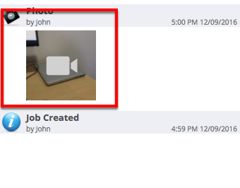 After the upload finishes, the file(s) will be shown in the job diary