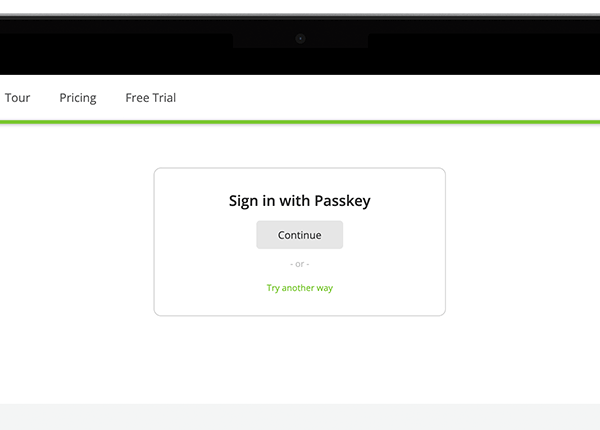 Sign in with Passkey option on desktop