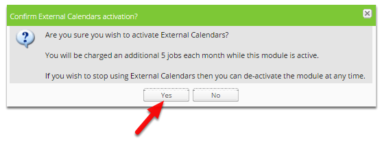 Click Yes to confirm