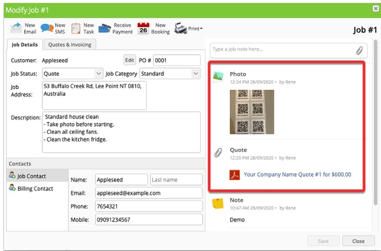 Start at the open job card