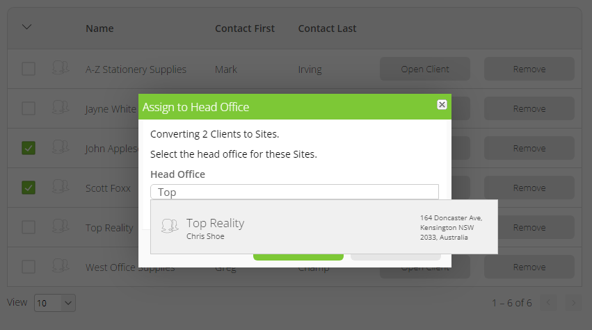 assign to head office