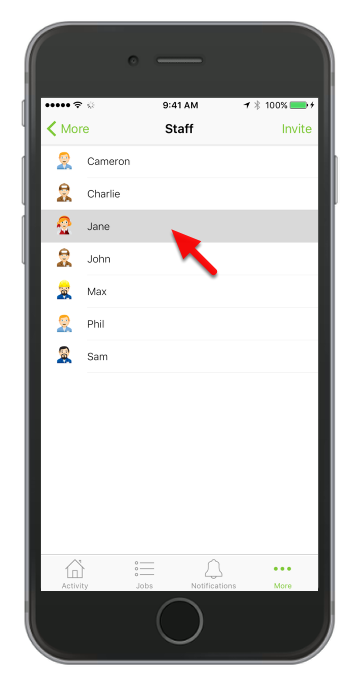 Select the staff member that you would like to call