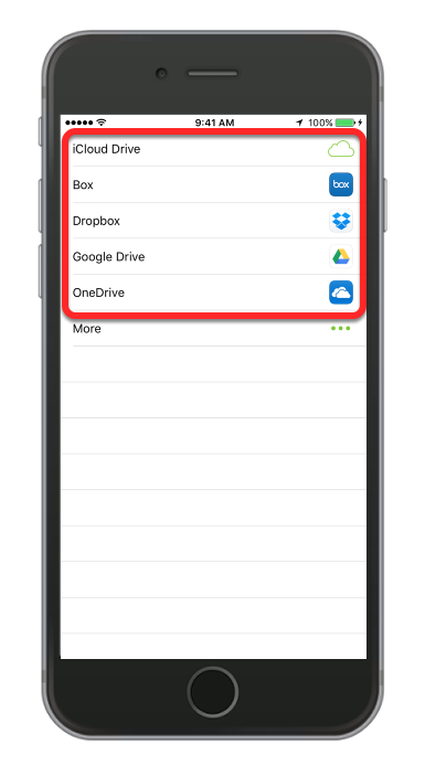 Select from your online storage