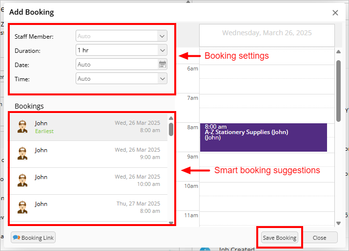 add booking window
