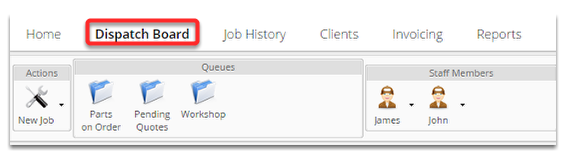 Start on the Dispatch Board