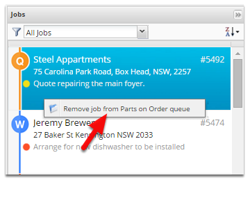 Right Click on the job and select the "Remove from queue" menu link.