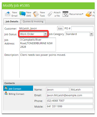 Client calls, they need two power points moved