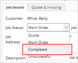 Completed Job Status