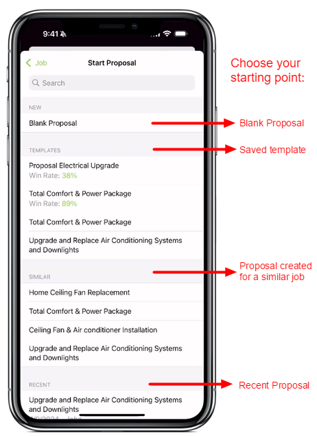 creating a proposal in the servicem8 app