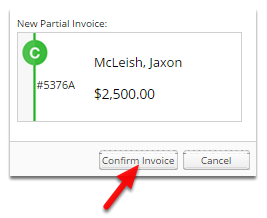 Click Confirm Invoice