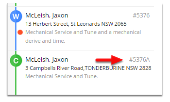 A new completed job will be created with the original job number followed by an alphabetic character.