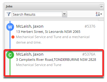 A new completed job will be created with the original job number followed by a alphabetical character.