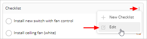 editing a checklist