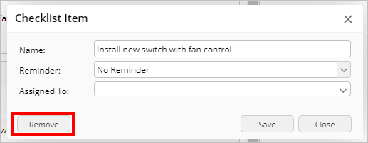 removing a checklist item