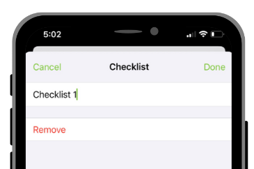 renaming a checklist