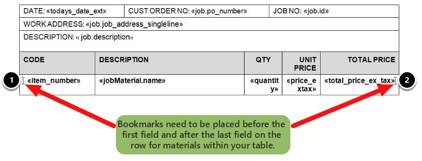 placement of bookmarks