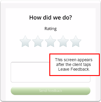 customer feedback screen