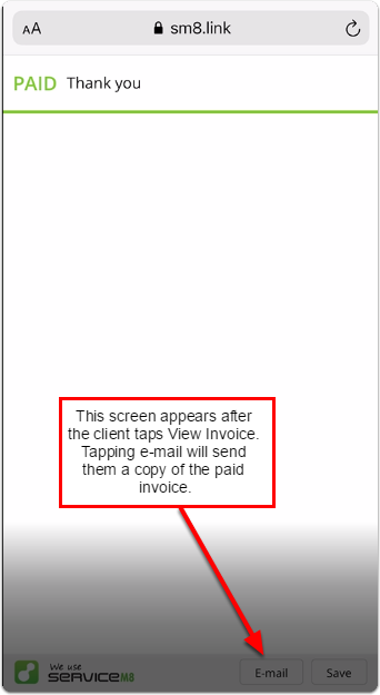 customer emails self copy of paid invoice