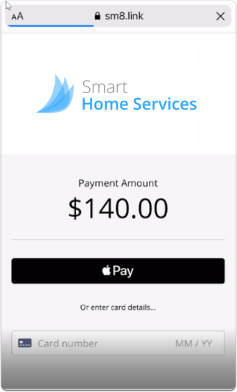 customer payment screen