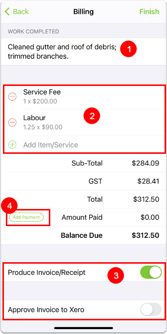 checking the billing details