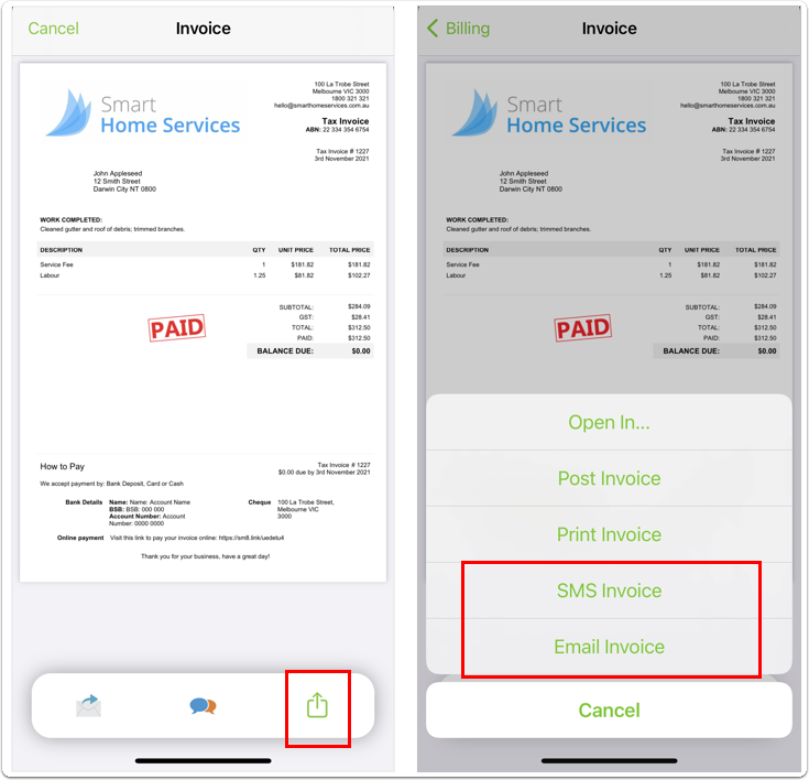 forwarding an invoice