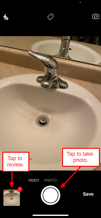 photo button and thumbnail