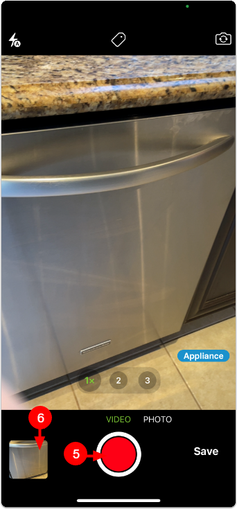 stop recording and tap thumbnail