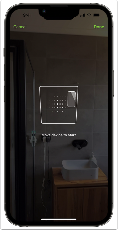 Scanning a room with camera movement