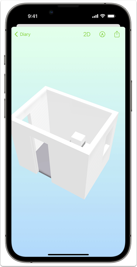 3D room scan model navigation controls