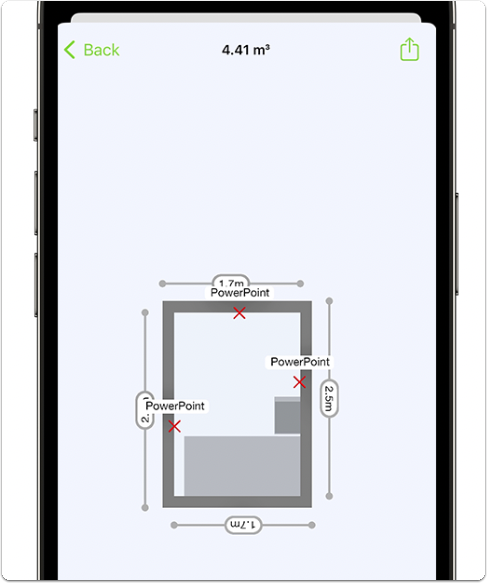 2D floor plan with room dimensions