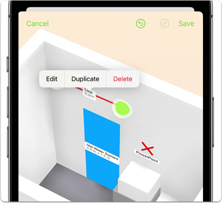 Adding a label to a measurement line