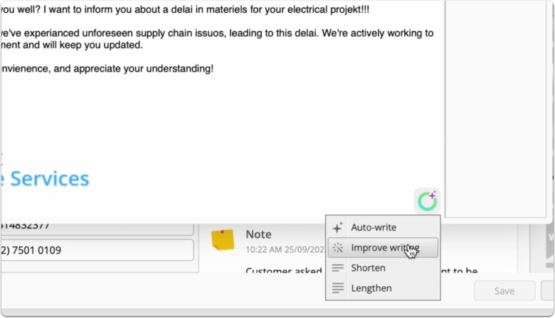Improve Writing for email drafts