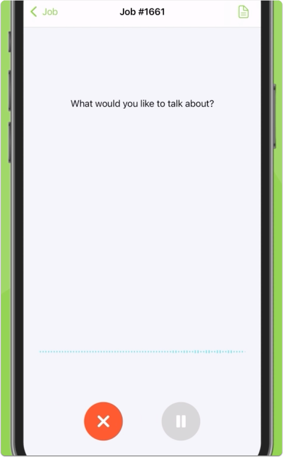 ServiceM8 Chat opening screen