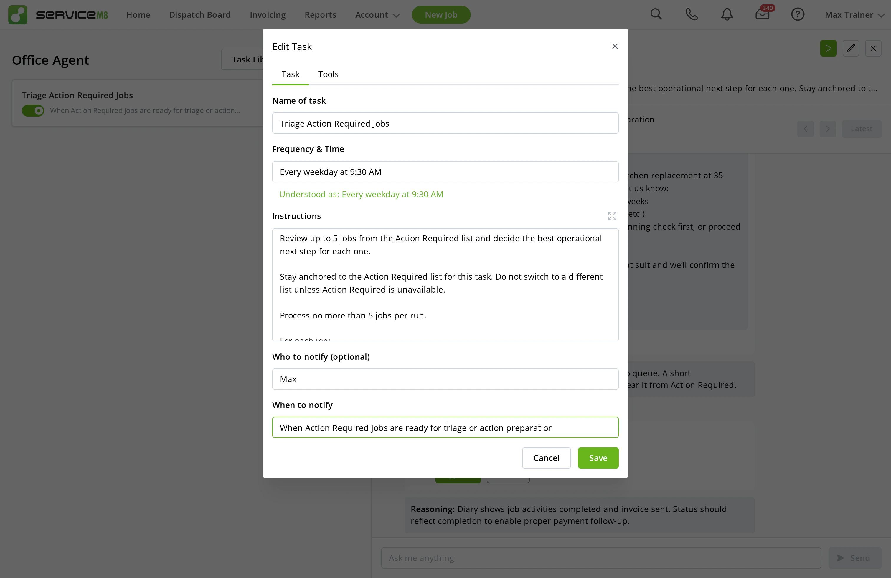 Editing a Task Library task before relying on it