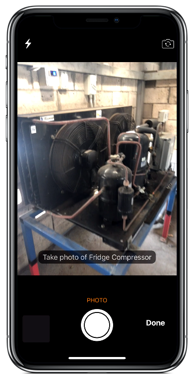 Taking a photo of the new asset