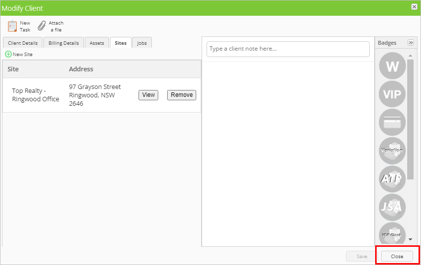 head office client card