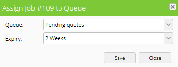assigning a job to a regular queue