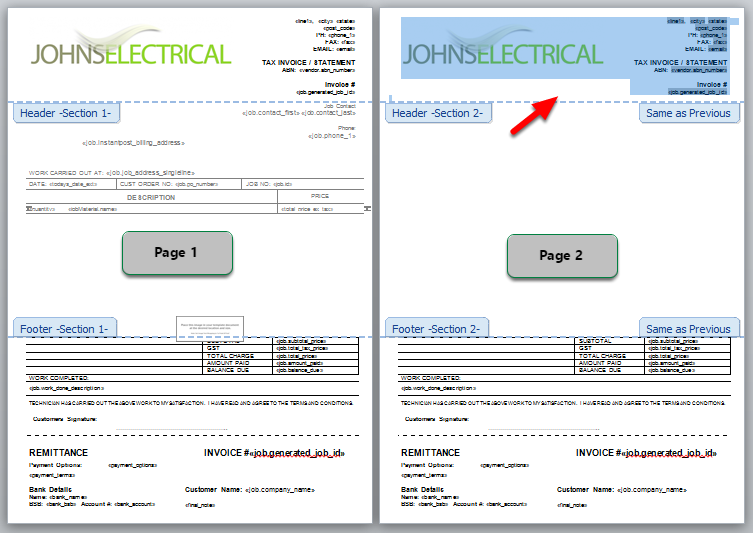 selecting and deleting header content