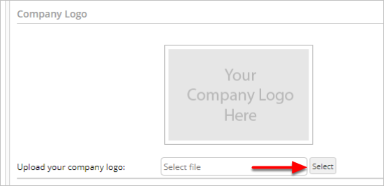 uploading a company logo