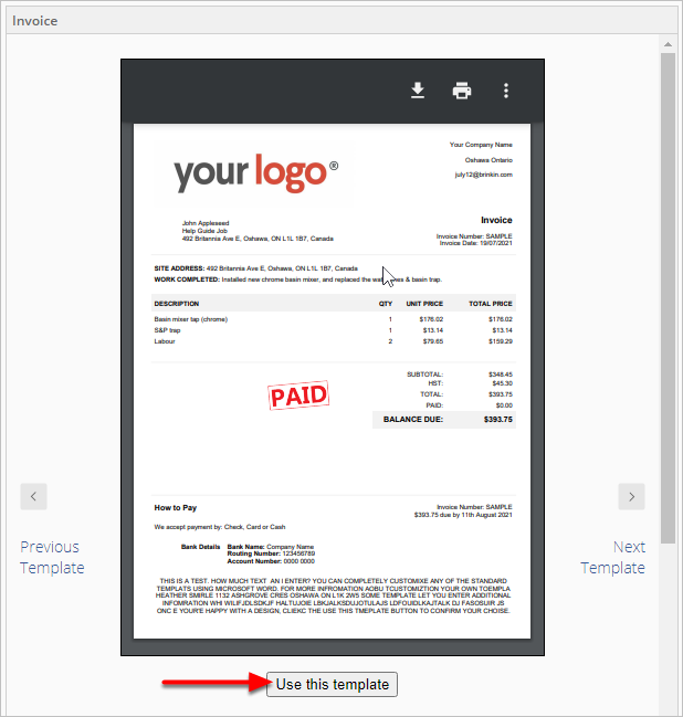 current template updated logo