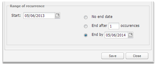 This is a 12 month maintenance contract, so we will set the end as one year from now