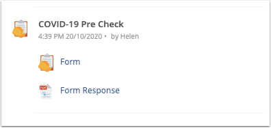 form response in job diary