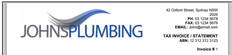 Your company details and logo are automatically loaded from your settings