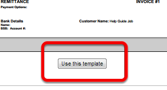 Click Use this template to activate a template